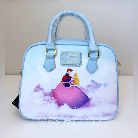 LOUNGEFLY Disney Sleeping Beauty Aurora Castle Satchel Purse – Blue - Picture 5 of 8